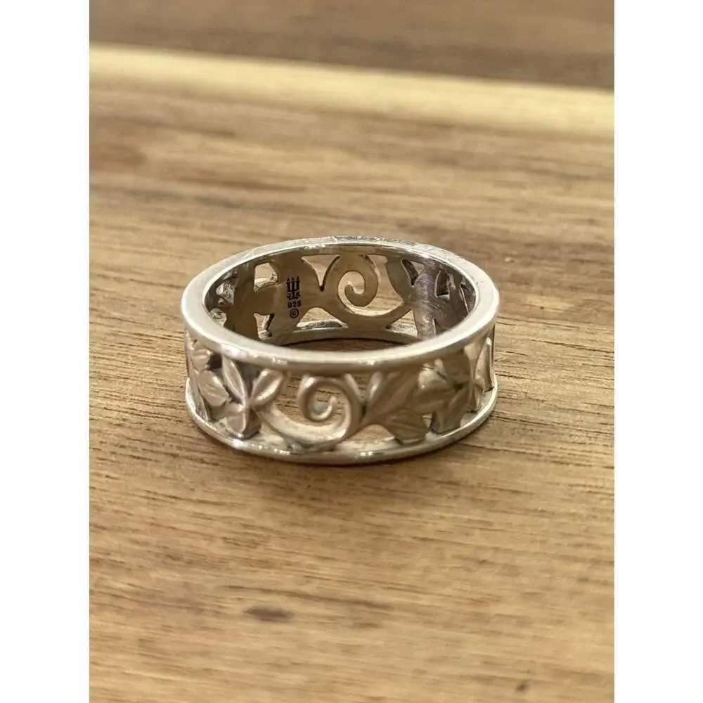 James Avery Retired Sterling Silver Abounding Vine Ring Size 7.5